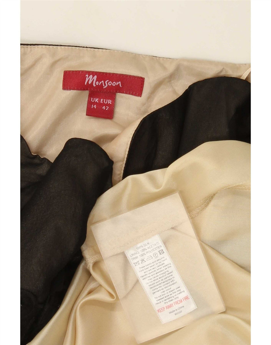 Rochie fără bretele pentru femei Monsoon UK 14, mătase mare neagră