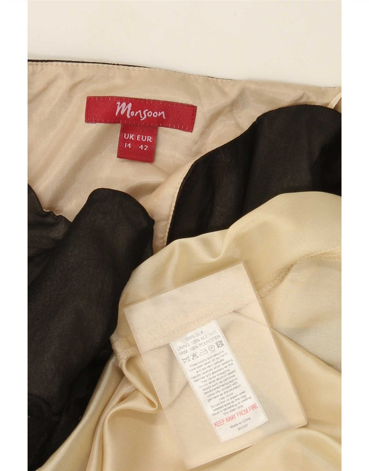 Rochie fără bretele pentru femei Monsoon UK 14, mătase mare neagră