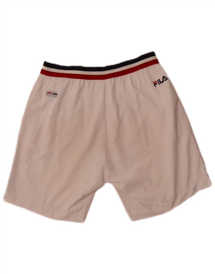 Pantaloni scurti sport FILA pentru bărbați, poliester alb, mic
