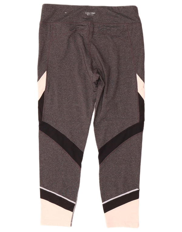 Leggings pentru femei Calvin Klein UK 16, mare, gri, color block