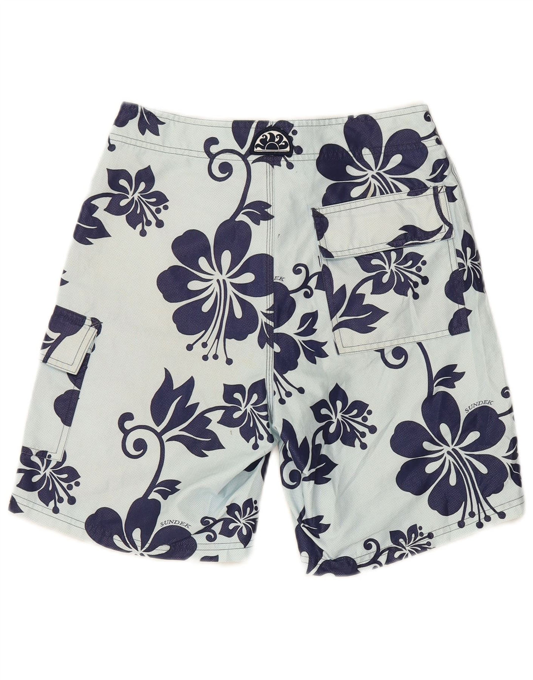 SUNDEK Mens Swimming Shorts Small  Blue Floral Polyester