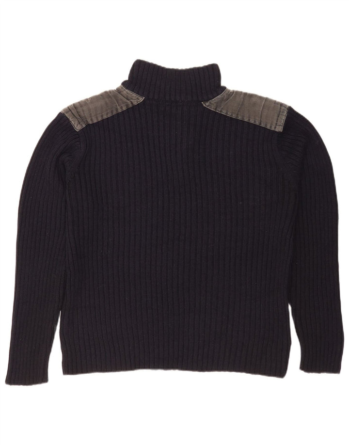 Pulover pentru bărbați Pierre Cardin, cu gât cu nasturi, cu bloc de culoare mic, bleumarin