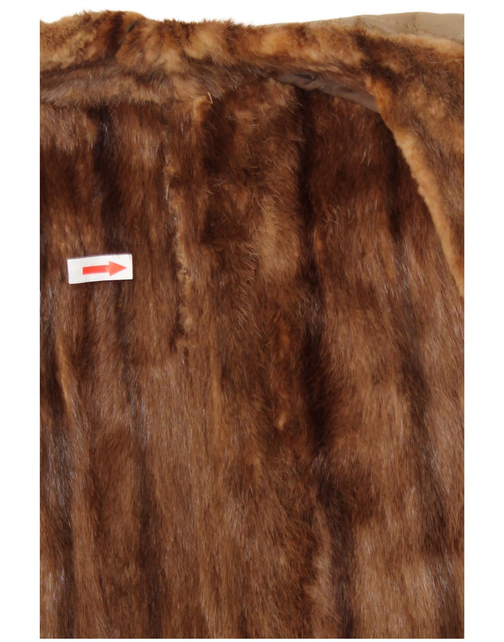 Palton din piele vintage pentru femei UK 16 mare bej