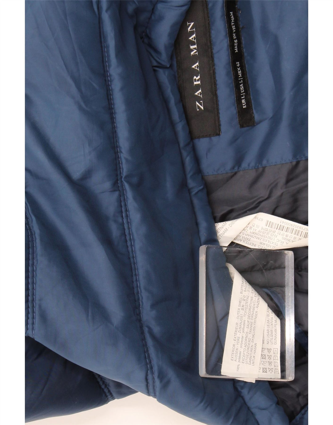 Gilet căptușit pentru bărbați Zara UK 42, mare, albastru, poliester