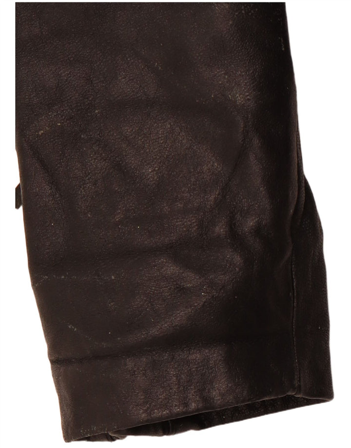 VINTAGE Jachetă Biker din piele pentru femei UK 14 Medium Black Leather