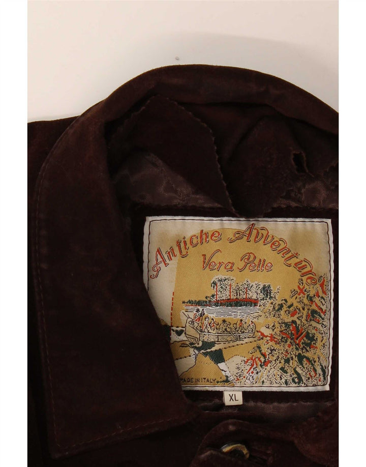Jachetă vintage pentru bărbați din piele intoarsa UK 42 XL maro