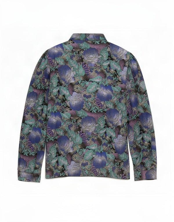 Bluză de cămașă vintage pentru femei UK 14 Vâscoză florală multicoloră medie