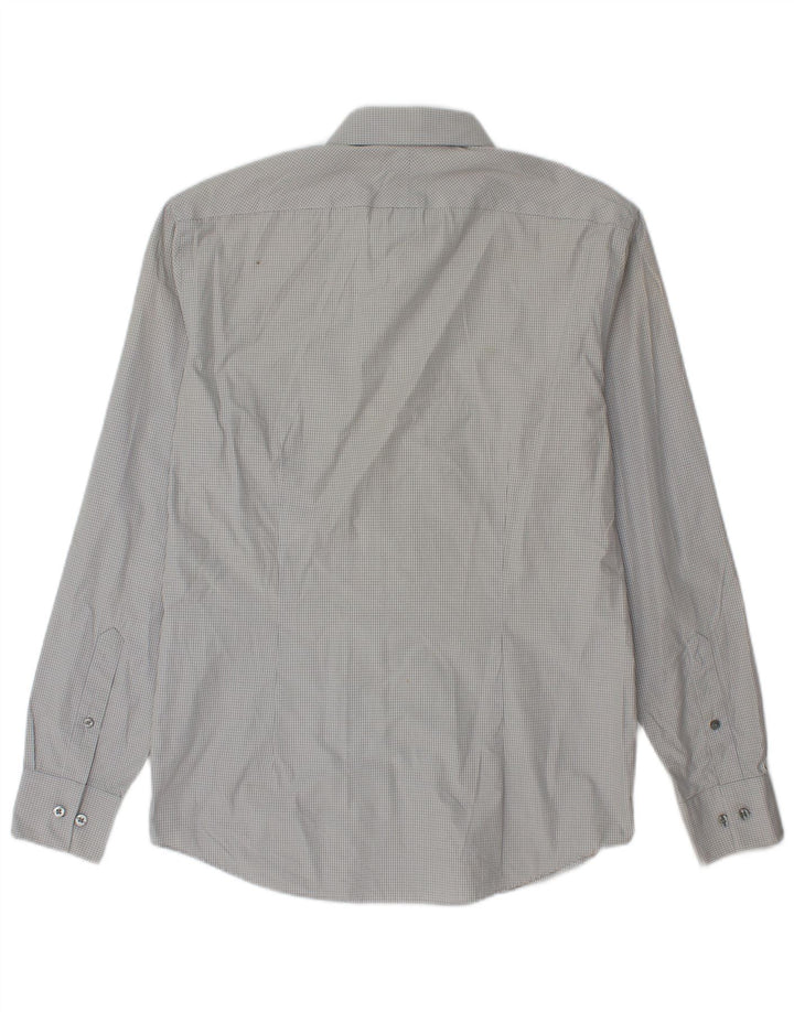 Cămașă pentru bărbați Calvin Klein Slim Fit Mărimea 39 15 1/2 Medium Gri Gingham Bumbac