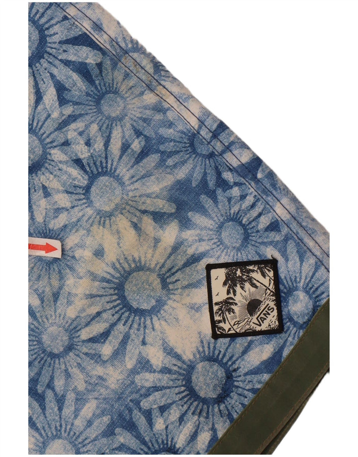 Pantaloni scurți de înot Vans pentru bărbați, mari, albastru, cu flori din poliester