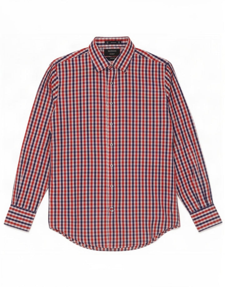 Cămașă Van Heusen pentru bărbați, ușor de întreținut, mărimea 39, bumbac vichy, multicolor, mediu