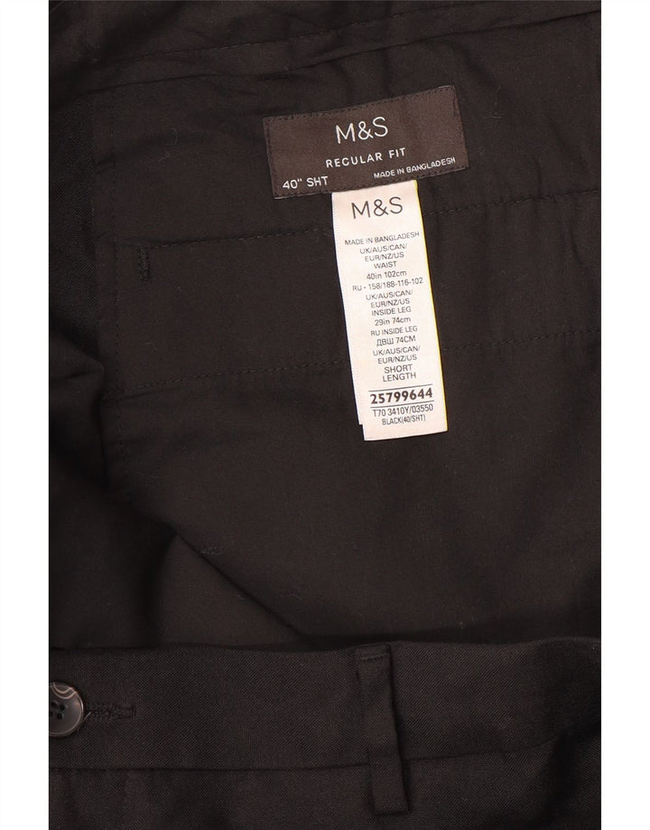 MARKS & SPENCER Pantaloni chino pentru bărbați, cu ajustare normală, L40 L29, negru