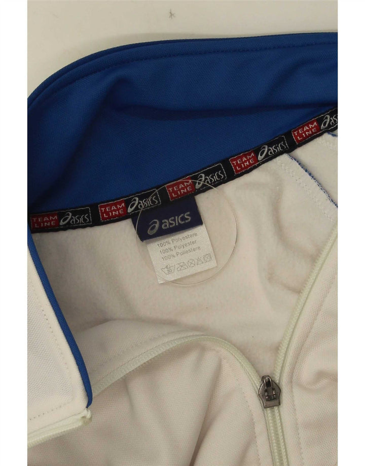 Jachetă de top pentru trening Asics pentru bărbați, poliester alb mic