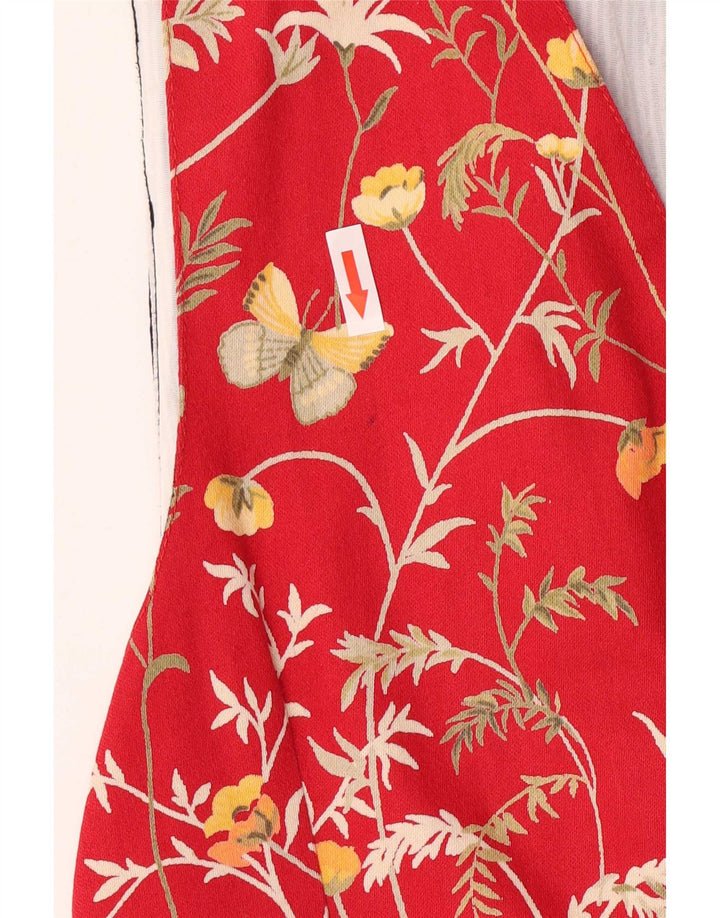 Vestă obișnuită pentru bărbați vintage, roșie, florală