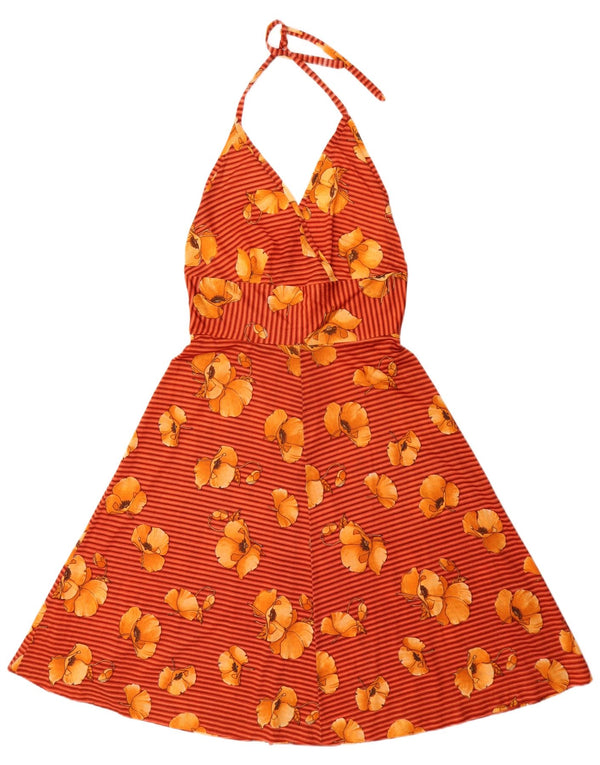 Rochie de damă vintage Halter UK 12 Medium Multicolor Floral