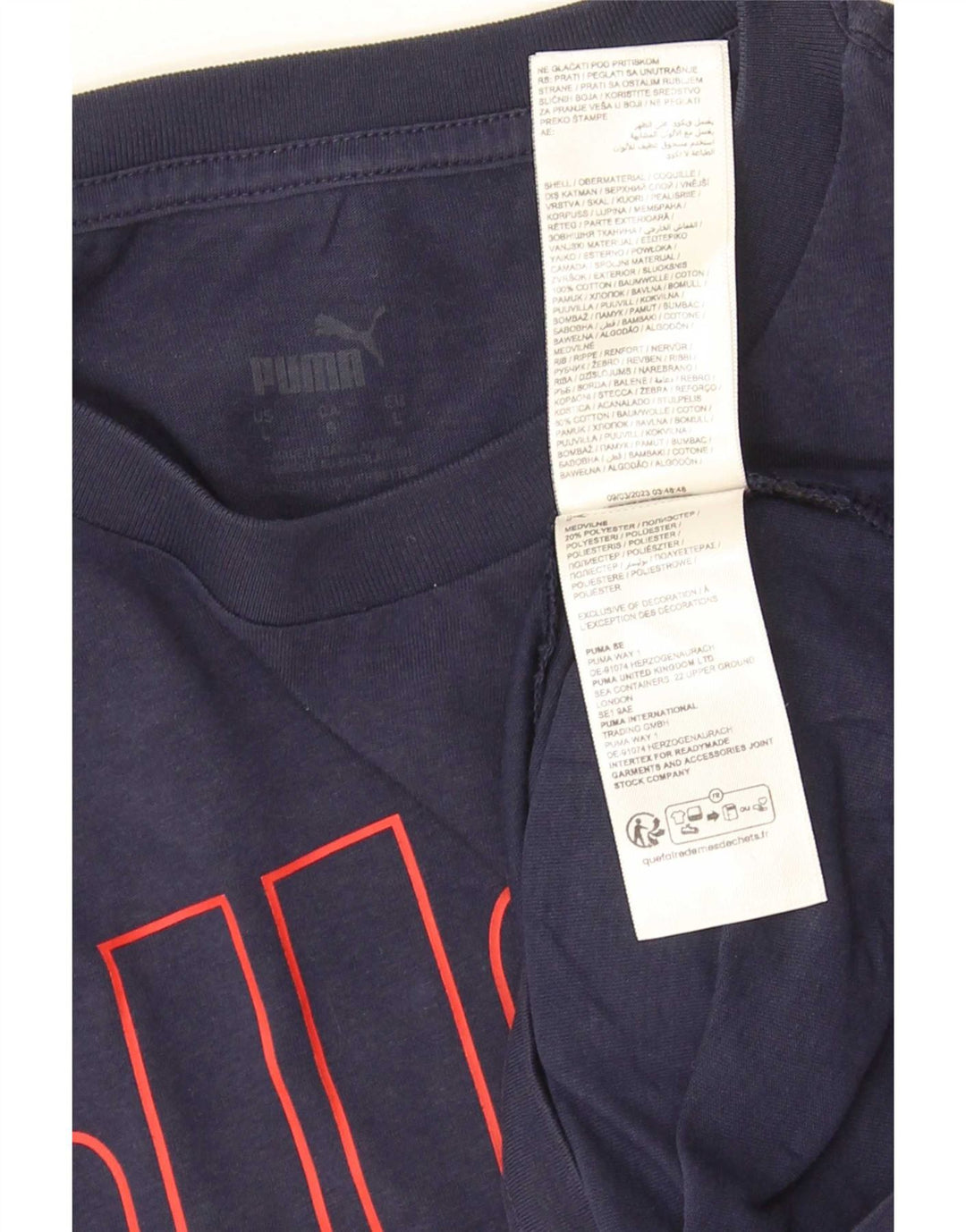 Tricou grafic Puma pentru bărbați Top mare din bumbac bleumarin