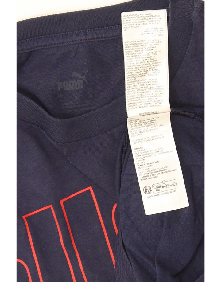 Tricou grafic Puma pentru bărbați Top mare din bumbac bleumarin