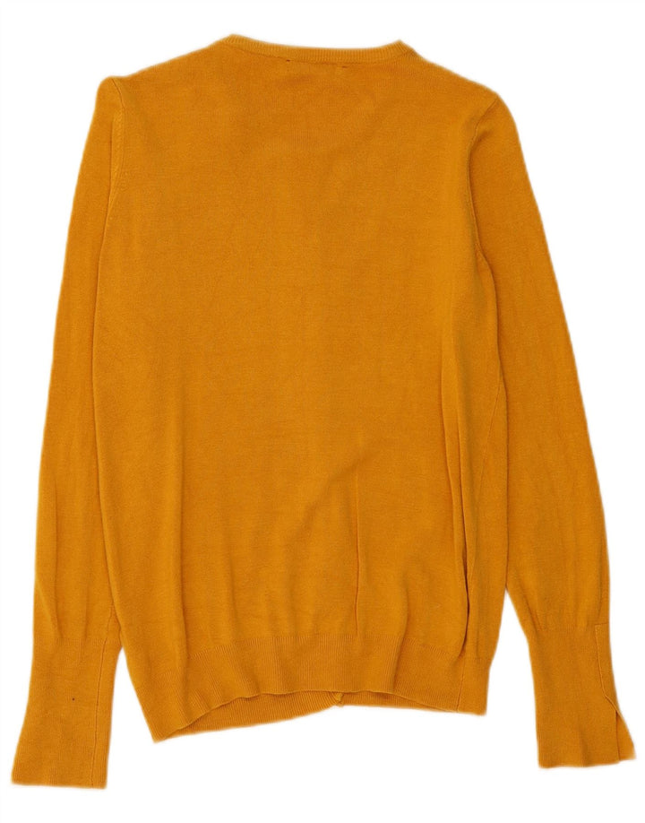 Pulover cardigan pentru femei Zara UK 12, viscoză galbenă medie