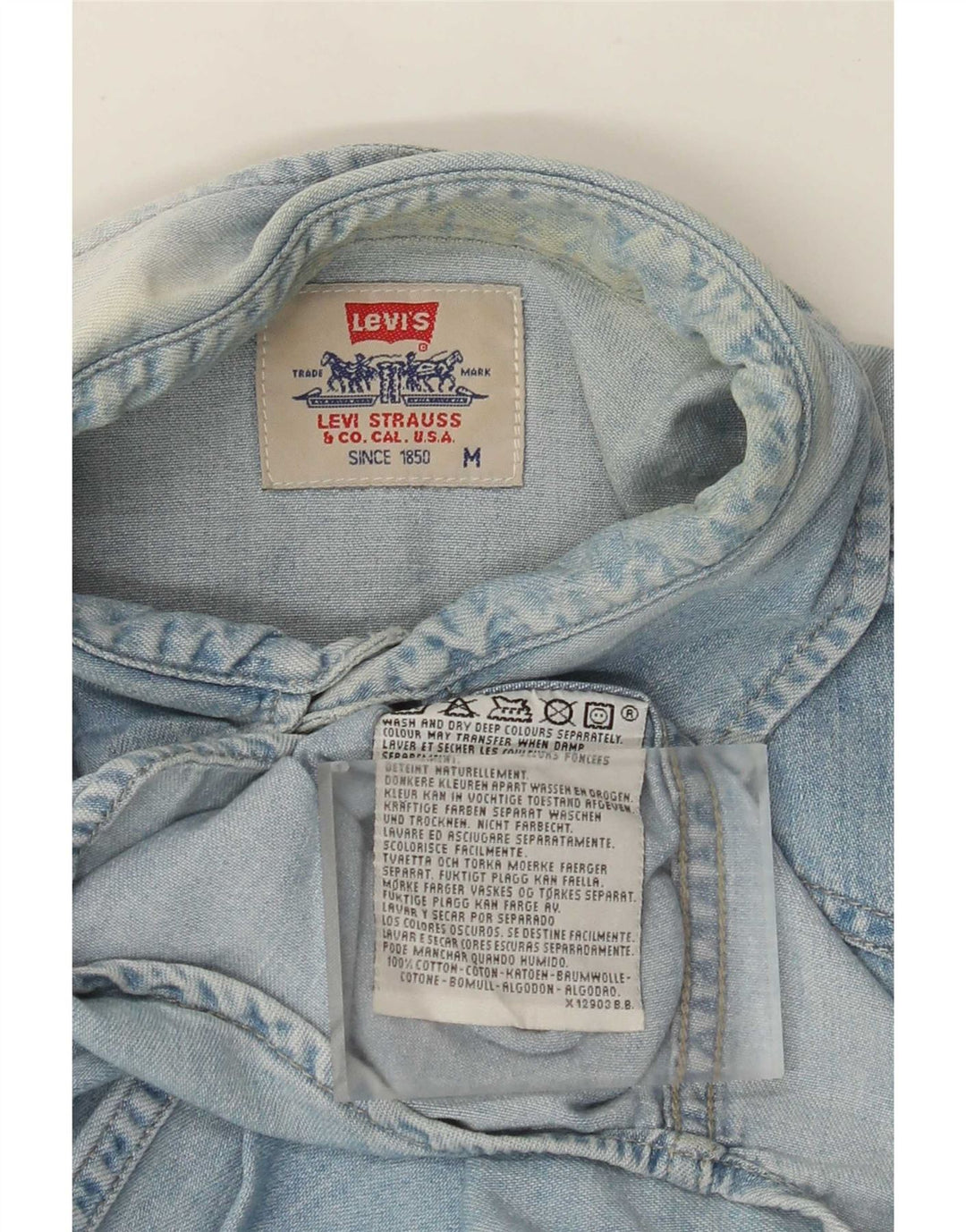 Cămașă de blugi pentru bărbați Levi's, bumbac albastru mediu