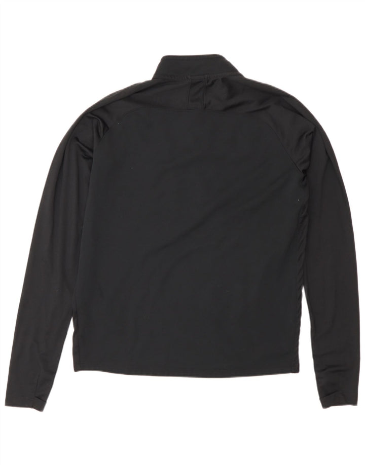 Top de trening Nike pentru bărbați, cu fermoar și gât, poliester negru