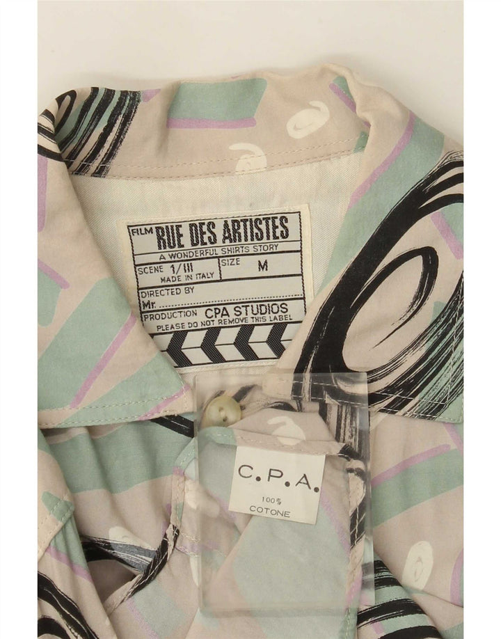 Cămașă Vintage pentru bărbați cu model abstract, bumbac mediu multicolor