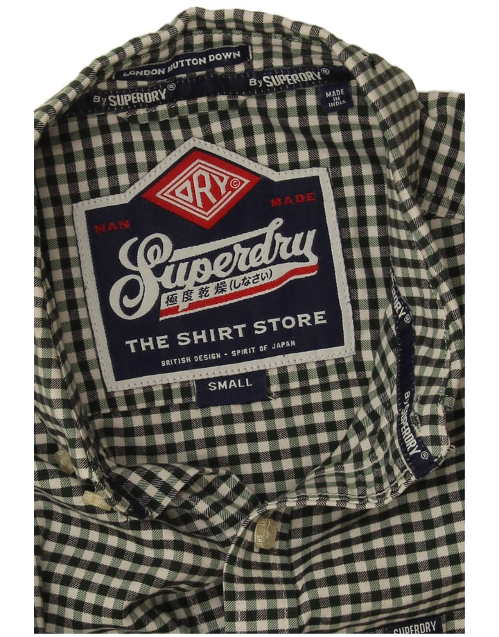 Cămașă pentru bărbați Superdry, bumbac, verde, vichy