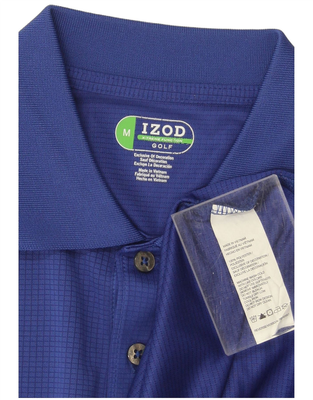 Tricou polo Izod pentru bărbați, poliester albastru mediu