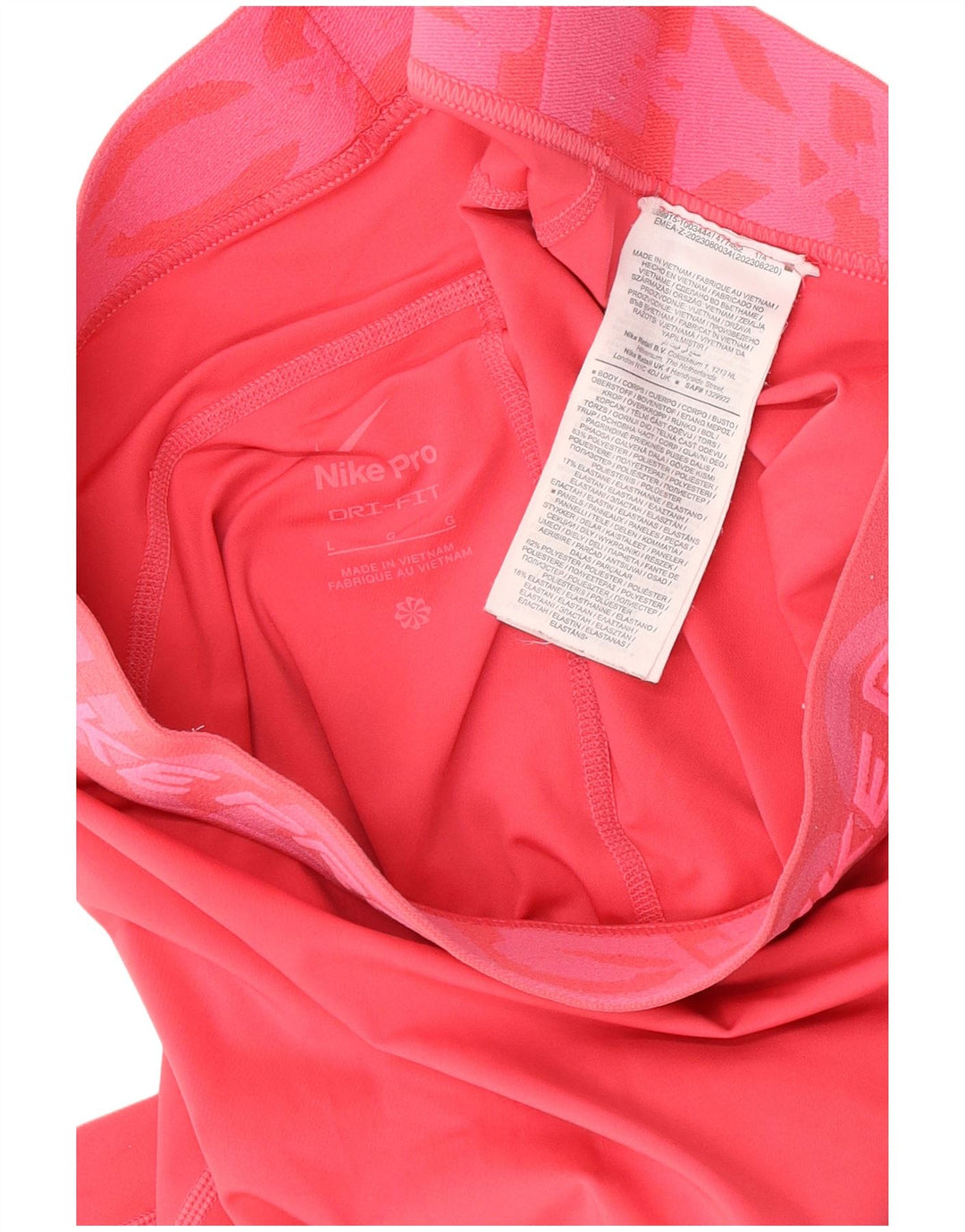 Leggings Nike Dri Fit Graphic Capri pentru femei UK 14 Poliester roz mare