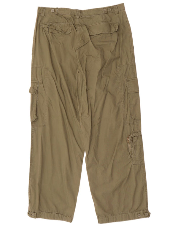 Pantaloni cargo drepți vintage pentru bărbați mari L36 L32 bumbac floral kaki