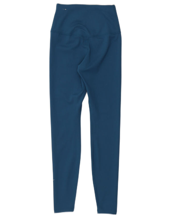 Leggings cu talie înaltă Nike Dri Fit pentru femei UK 4 XS Sport poliester albastru