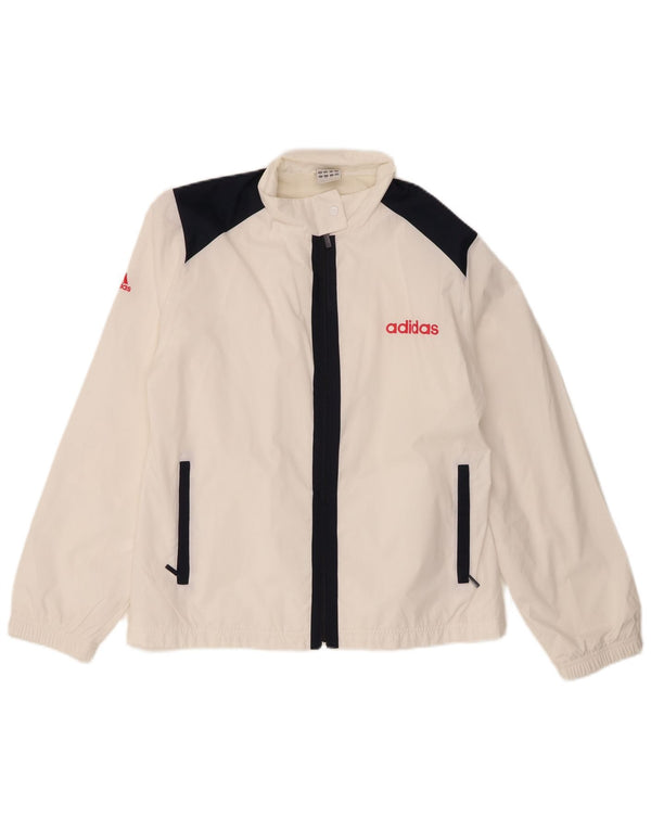 Jachetă de trening pentru femei Adidas UK 16, mare, alb, poliester color bloc