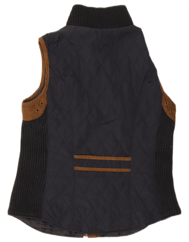 Gilet matlasat pentru femei Zara UK 14 mare, albastru marin, poliester color bloc