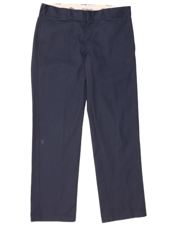 Pantaloni casual slim drepti pentru bărbați Dickies L33 L32 Poliester bleumarin