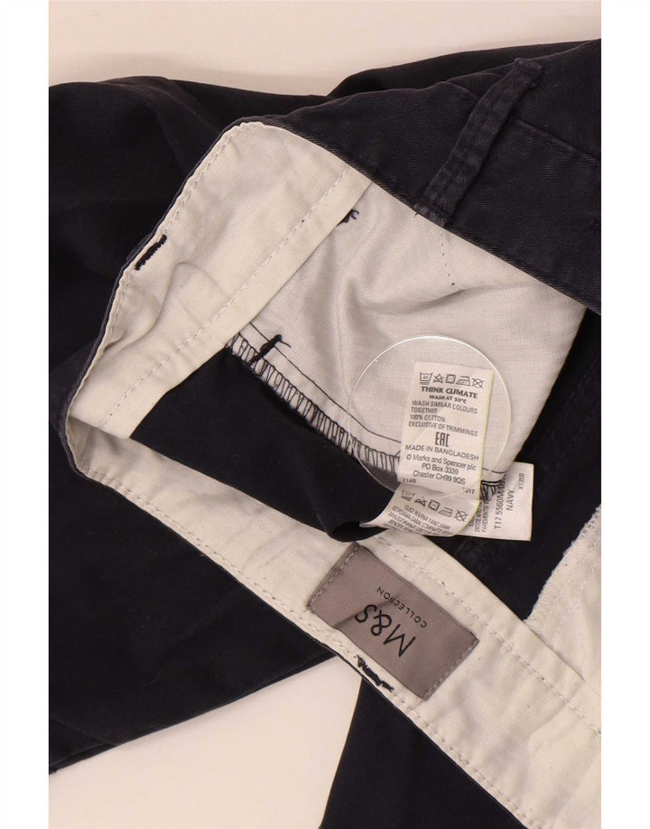 Pantaloni scurți chino pentru bărbați Marks & Spencer W30, mediu, bleumarin, bumbac