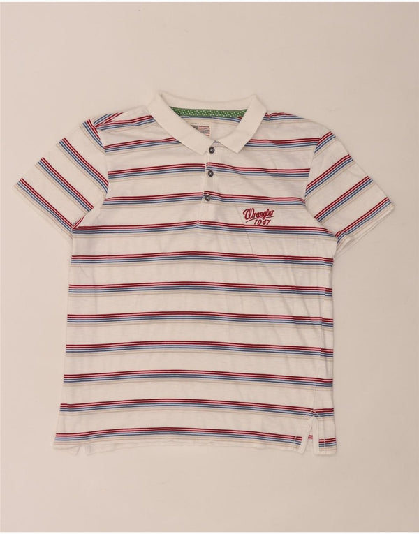 Tricou polo Wrangler pentru femei UK 12 Medium White Striped