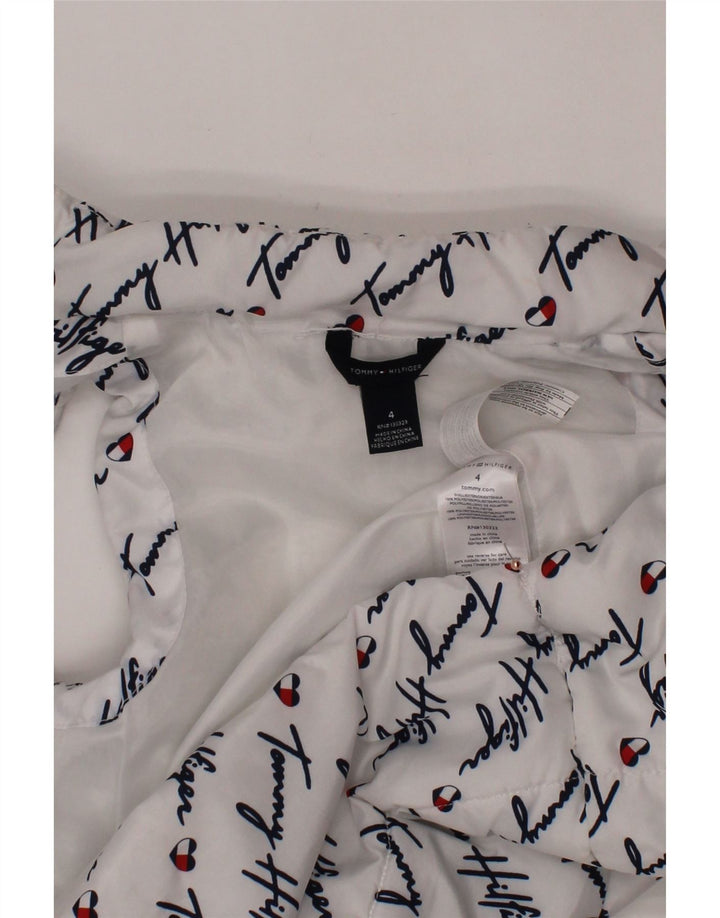 TOMMY HILFIGER Gilet Căptușit Grafic Fete 3-4 Ani Poliester Alb