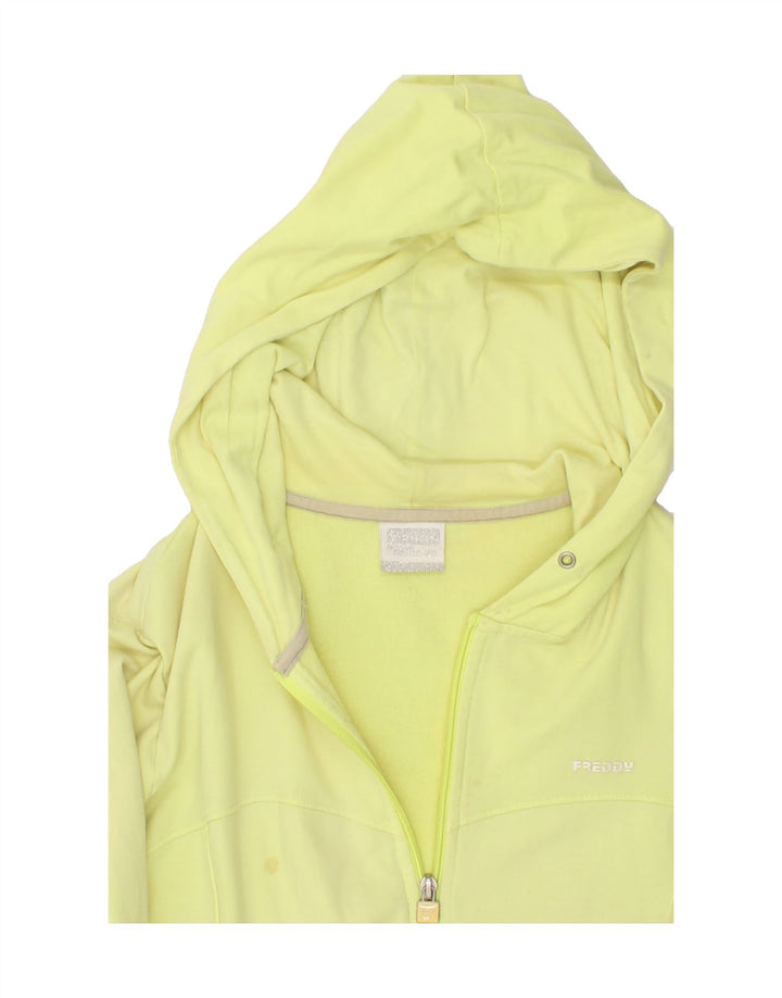 FREDDY Womens Zip Hoodie Sweater UK 10 Small Yellow Vintage Freddy and Second-Hand Freddy from Messina Hembry 