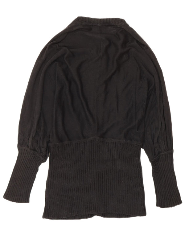 Pulover cardigan pentru femei Karen Millen UK 12 bumbac mediu negru