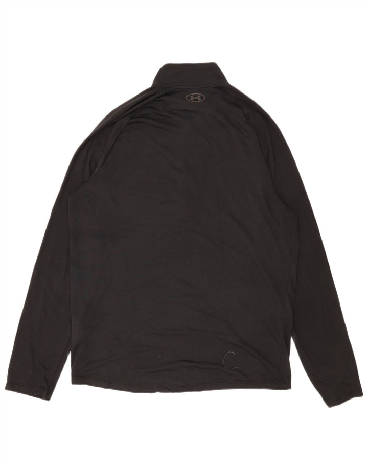 Tricou Under Armour pentru bărbați, cu fermoar și gât, cu mânecă lungă, XL, poliester negru