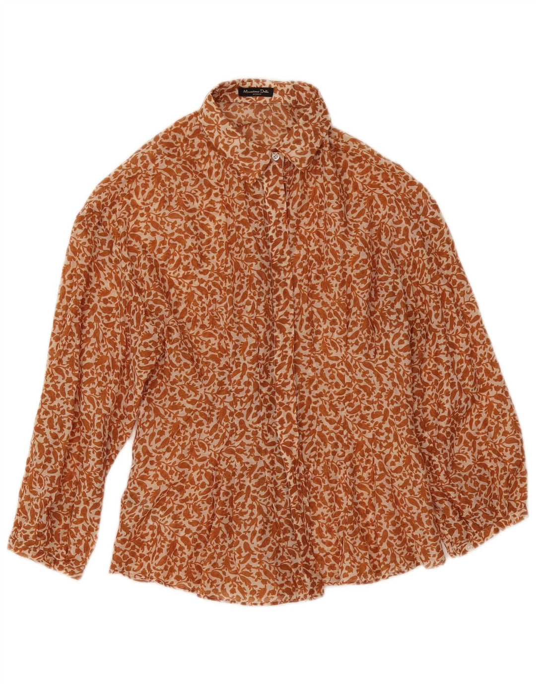 Bluză cămașă cu mâneci 3/4 pentru femei Massimo Dutti EU 38 Mic Bej Floral