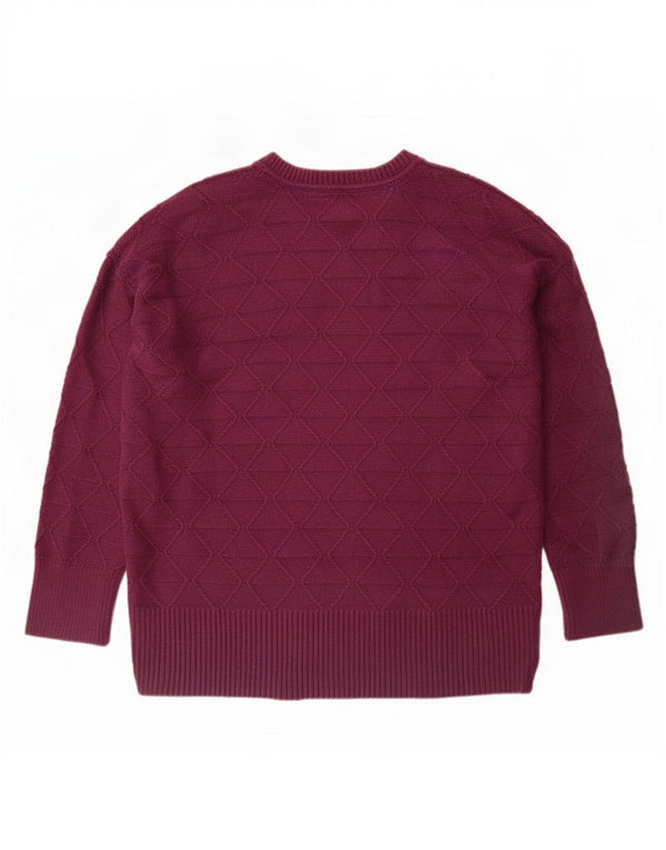 Pulover pentru femei Fat Face cu decolteu triplu UK 12 Bumbac violet mediu