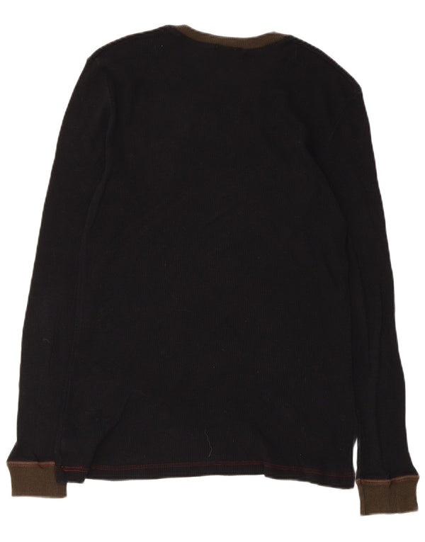Dolce & Gabbana Top pentru bărbați cu mânecă lungă XS, negru, bumbac color bloc