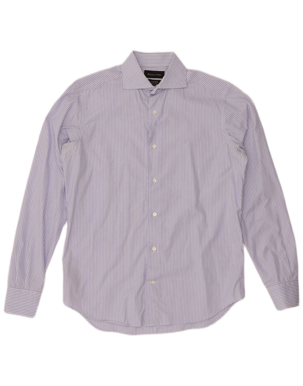 Cămașă pentru bărbați MASSIMO DUTTI Mărimea 15 38 Bumbac cu dungi albastre medii