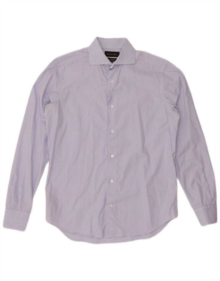 Cămașă pentru bărbați MASSIMO DUTTI Mărimea 15 38 Bumbac cu dungi albastre medii