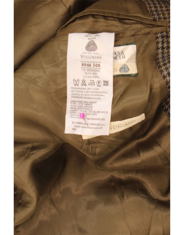MARKS & SPENCER Jachetă pentru bărbați cu 2 nasturi, UK 42, mare kaki, picioare de găină