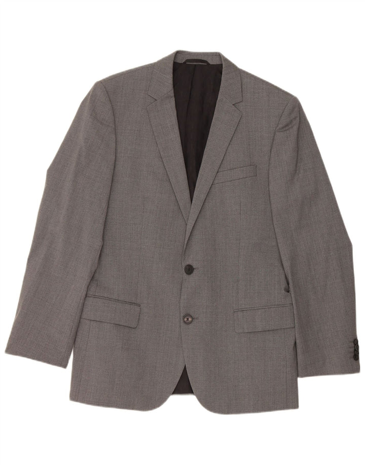 Blazer pentru bărbați Hugo Boss cu 2 nasturi EU 48 Lână virgină gri mediu