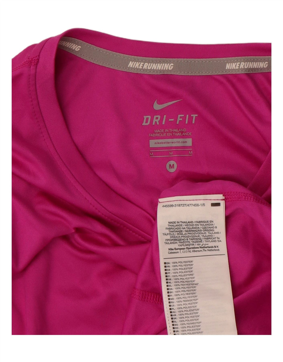 Nike Dri Fit Top cu mânecă lungă pentru femei UK 14 Poliester roz mediu
