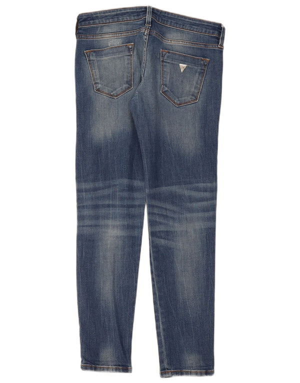 Blugi skinny distressed pentru femei Guess W29 L28 bumbac albastru