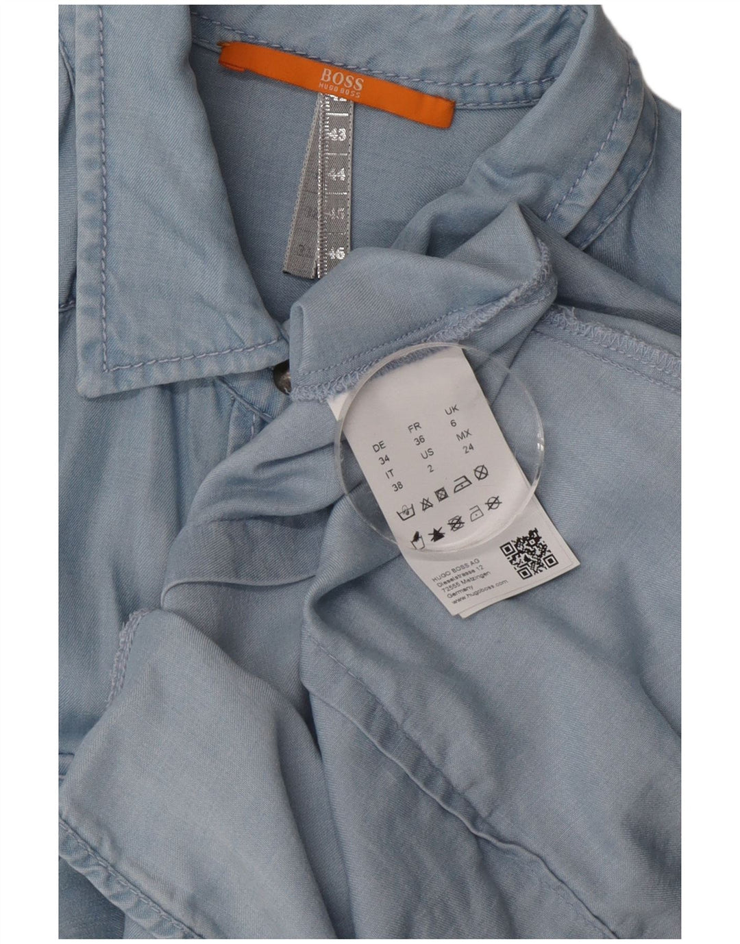Cămașă supradimensionată pentru femei Hugo Boss UK 6 XS Blue Lyocell