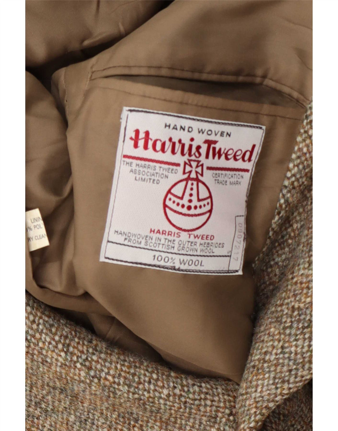 Jachetă pentru bărbați Harris Tweed, cu 2 nasturi, UK 36 Lână kaki mică
