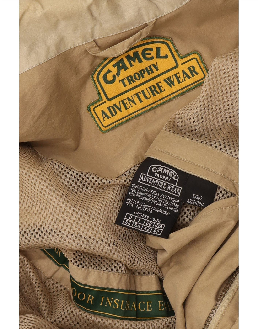 Jachetă cu glugă pentru bărbați Camel UK 42 XL, bumbac, bej